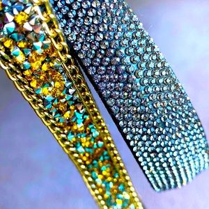 Set of 2 rhinestone headbands.